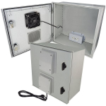 Altelix NFC161608VFHA1C NFC Series 16x16x8 Vented Fiberglass Weatherproof NEMA Enclosure with Cooling Fan 200W Heater 120 VAC Outlets & Power Cord (1)