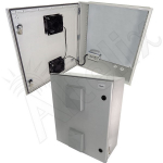 Altelix NFC242009VFAU NFC Series 24x20x9 Vented Fiberglass Weatherproof NEMA Enclosure with 100-240 VAC Universal Power Outlet & Dual Cooling Fans (1)