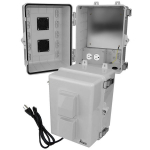 Altelix NP120909VPA1C NP Series 12x9x9 Polycarbonate + ABS Vented Enclosure with Aluminum Equipment Mounting Plate 120 VAC Outlets & Power Cord (1)