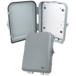 Altelix NP131004P NP Series Gray 13x10x4 IP66 NEMA 4X PC+ABS Weatherproof Utility Box with Hinged Door & Aluminum Mounting Plate (1)