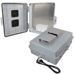 Altelix NP141105VA1C NP Series Gray 14x11x5 Polycarbonate + ABS Vented Weatherproof NEMA Enclosure with Aluminum Mounting Plate 120 VAC Outlets (1)