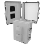 Altelix NP141107VM NP Series 14x11x7 Polycarbonate + ABS Vented RF Transparent Outdoor WiFi Enclosure with No-Drill PVC Equipment Mounting Plate (1)