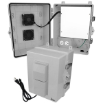 Altelix NP141109VMFA1C NP Series 14x11x9 Polycarbonate + ABS Vented RF Transparent Outdoor WiFi Enclosure with No-Drill PVC Mounting Plate Cooling Fan (1)