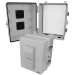 Altelix NP141109VM NP Series 14x11x9 Polycarbonate + ABS Vented RF Transparent Outdoor WiFi Enclosure with No-Drill PVC Equipment Mounting Plate (1)