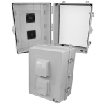 Altelix NP171409VM NP Series 17x14x09 Polycarbonate + ABS Vented RF Transparent Outdoor WiFi Enclosure with No-Drill PVC Equipment Mounting Plate (1)