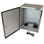 Altelix NX201612VFA1C NX Series 20x16x12 Stainless Steel Weatherproof NEMA Enclosure with Dual Cooling Fans 120 VAC Outlets and Power Cord (1)