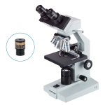 AmScope B100-MS B100 Series Biological Binocular Compound Microscope with 20W Halogen, Mechanical Stage and Optional Digital Camera (1)