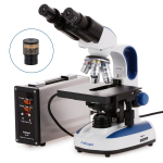 AmScope B270C-TCS-E3 Advanced Student and Professional Binocular Compound Microscope 40X-2500X Magnification w/ Temperature Control Stage Warmer, Slide Preparation Kit, and 3.0MP Camera (1)