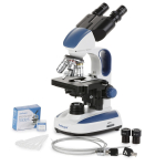 AmScope B270C-KT-WF Binocular Compound Microscope 40X-2500X w/ LED, 3D Stage, Wi-Fi 2.0MP Camera, 50pc Blank Slides, 100pc Cover Slips, 25pc Pipettes (4)