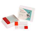 AmScope BS-FSIL50-R 50pc Blank Silane Slides with Single Frosted, Red-Coated Side (0)