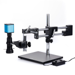 AmScope H800-DAB-96S-AF2 H800 Series Zoom Inspection Monocular Stereo Microscope 0.7X-5X on Double-Arm Boom-Stand w/ LED Ring Light and 1080P 2MP HDMI Auto-focus Camera (4)