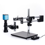 AmScope H800-DAB-96S-AF2 H800 Series Zoom Inspection Monocular Stereo Microscope 0.7X-5X on Double-Arm Boom-Stand w/ LED Ring Light and 1080P 2MP HDMI Auto-focus Camera (6)