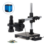 AmScope H800-SAB-96S-HD2 H800 Series Zoom Inspection Monocular Stereo Microscope 0.7X-5X on Single-Arm Boom-Stand w/ LED Ring Light and 1080P HDMI C-mount Camera (4)