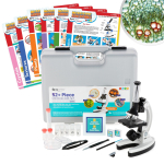 AmScope M30-ABS-KT2-W-EXCL1 IQCrew 120X-1200X 52-pcs Kids Beginner Compound Microscope STEM Kit w/ Metal Body Microscope, Slides, LED Light (0)