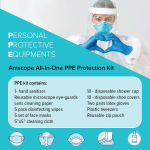 AmScope PPE-10PK 50+ Piece Personal Protection Equipment Kit for Business, Travel, Office and Home, 10 Sets (2)