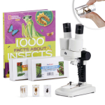 AmScope SE102Z-BKI-INST23-E SE102 Series Portable Stereo Microscope 20X-50X Magnification w/ Deluxe 6pc 3D Insect Specimen Kits, Nat Geo Insect Book and Optional Digital Camera (0)