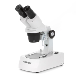 AmScope SE305R-AY-LED 305 Series Compact Multi-Lens Binocular Stereo Microscope 10X-45X on Metal Track Stand w/ Angled Head, Top and Bottom LED Halogen Lighting (0)