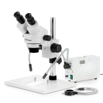 AmScope SM-1BY-FODR-9M SM-1 Series Zoom Binocular Stereo Microscope 7X-90X w/ 150W Halogen Dual Gooseneck & Ring Lights and 9MP USB 2.0 C-mount Camera on Pillar-stand w/ Large Base (0)