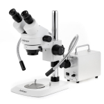 AmScope SM-1BNYY-30WY-M SM-1 Series Zoom Binocular Stereo Microscope 7X-135X w/ 30W LED Double Gooseneck Fiber Optic Lights and 1.3MP USB 2.0 C-mount Camera on Compact Pillar Stand (0)