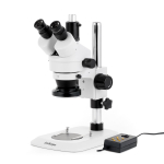 AmScope SM-1TNY-144A-AF2 SM-1 Series Industrial Inspection Zoom Trinocular Stereo Microscope 7X-90X w/ Multi-Zone 144 LED and 1080P 2MP HDMI Auto-focus Camera on Pillar Stand w/ Small Base (1)