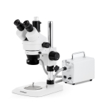 AmScope SM-1TNYY-30WR-AF2 SM-1 Series Industrial Inspection Zoom Trinocular Stereo Microscope 7X-135X w/ 30W LED Fiber Optic Ring Light and 1080P 2MP HDMI Auto-focus Camera on Pillar Stand w/ Small Base (1)