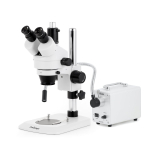AmScope SM-1TNZ-30WS-9M SM-1 Series Industrial Inspection Zoom Trinocular Stereo Microscope 3.5X-90X w/ 30W LED Fiber Optic Single Gooseneck Light and 9MP USB 2.0 C-mount Camera on Pillar Stand w/ Small Base (0)