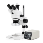 AmScope SM-1TNYY-80M-HD25 SM-1 Series Industrial Inspection Zoom Trinocular Stereo Microscope 7X-135X w/ HD 80 LED Ring Light and 5MP HDMI CMOS C-Mount Camera on Pillar Stand w/ Small Base (1)