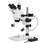 AmScope SM-1TN-8W 7X-45X Trinocular Industrial Inspection Zoom Stereo Microscope w/8W LED Dual Gooseneck Illuminator on Pillar Stand w/ Small Base (0)