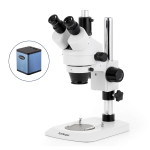 AmScope SM-1TN Industrial Inspection Zoom Trinocular Stereo Microscope 7X-45X Magnification on Pillar Stand w/ Small Base (1)