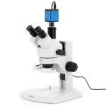 AmScope SM-1TRZZ-FRL-HD22 SM-1 Series Zoom Trinocular Stereo Microscope 3.5X-180X Magnification w/ 8W Fluorescent Ring Light and 2MP HDMI CMOS C-Mount Camera on Track Stand (0)
