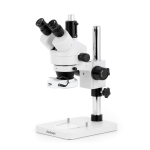 AmScope SM-1TSX-144S-HD2GS SM-1 Series Zoom Trinocular Stereo Microscope 3.5X-45X w/ 144 LED Compact Ring Light and 2MP HDMI Global Shutter CMOS C-Mount Camera on Pillar Stand (1)