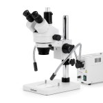 AmScope SM-1TSZZ-FOD-HD2GS SM-1 Series Zoom Trinocular Stereo Microscope 3.5X-180X w/ 150W Halogen Dual Gooseneck Lights and 2MP HDMI Global Shutter CMOS C-Mount Camera on Pillar Stand (1)