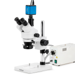 AmScope SM-1TSX-FOR-HD2GS SM-1 Series Zoom Trinocular Stereo Microscope 3.5X-45X w/ 150W Halogen Ring Light and 2MP HDMI Global Shutter CMOS C-Mount Camera on Pillar Stand (0)