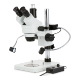 AmScope SM-1TS-8W 7X-45X Trinocular Stereo Zoom Microscope w/8W LED Dual Gooseneck Illuminator on Pillar Stand (0)