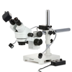 AmScope SM-3B-8W 7X-45X Binocular Stereo Zoom Microscope w/8W LED Dual Gooseneck Illuminator on Single Arm Boom Stand (2)