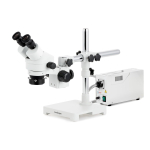 AmScope SM-3BZ-FOR-M SM-3 Series Zoom Binocular Stereo Microscope 3.5X-90X w/ 150W Halogen Ring Light and 1.3MP USB 2.0 C-mount Camera on Single Arm Boom Stand (0)