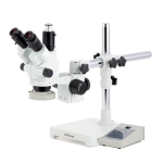 AmScope SM-3NTPY-80AM-AF2 SM-3 Series Simul-Focal Lockable Zoom Trinocular Stereo Microscope 7X-90X w/ 80 LED Direction Variable Ring Light and 1080P 2MP HDMI Auto-focus Camera on Single Arm Boom Stand (1)