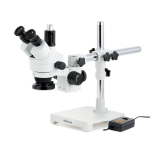 AmScope SM-3TPZ-144A-10M SM-3 Series Simul-Focal Zoom Trinocular Stereo Microscope 3.5X-90X w/ Multi-Zone 144 LED and 10MP USB 2.0 C-mount Camera on Single Arm Boom Stand (0)