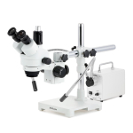 AmScope SM-3TZZ-30WY-8M SM-3 Series Zoom Trinocular Stereo Microscope 3.5X-180X w/ 30W LED Double Gooseneck FO Lights and 8MP USB 2.0 C-mount Camera on Single Arm Boom Stand (0)