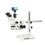 AmScope SM-3TY-80S-HD42 Zoom Trinocular Stereo Microscope 7X-90X Magnification, SM-3 Series on Single Arm Boom Stand + 80-LED Ring Light + Back-Illuminated 8MP HDMI/WiFi/LAN Camera (0)