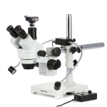 AmScope SM-3TP-8W 7X-45X Trinocular Simul-Focal Stereo Zoom Microscope w/8W LED Dual Gooseneck Illuminator on Single Arm Boom Stand (3)