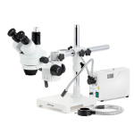 AmScope SM-3TYY-FODR-3M3 SM-3 Series Zoom Trinocular Stereo Microscope 7X-135X w/ 150W Halogen Dual Gooseneck & Ring Lights and 3MP USB 3.0 C-mount Camera on Single Arm Boom Stand (0)