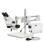 AmScope SM-4BY-FODR-3M3 SM-4 Series Zoom Binocular Stereo Microscope 7X-90X w/ 150W Halogen Dual Gooseneck & Ring Lights and 3MP USB 3.0 C-mount Camera on Double Arm Boom Stand (0)