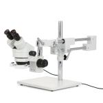 AmScope SM-4BZ-FRL-10M3 SM-4B Series Binocular Zoom Stereo Microscope 3.5X-90X w/ 8W Fluorescent Ring Light and 10MP USB 3.0 C-mount Camera on Double Arm Boom Stand (0)