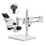 AmScope SM-4BX-10M SM-4B Series Binocular Zoom Stereo Microscope 3.5X-45X Magnification w/ 10MP USB 2.0 C-mount Camera on Double Arm Boom Stand (3)