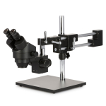 AmScope SM-4B-B Zoom Binocular Stereo Microscope 7X-45X Magnification on Black Double Arm Boom Stand (0)