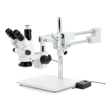 AmScope SM-4NTP-144A-10M SM-4 Series Simul-Focal Lockable Zoom Trinocular Stereo Microscope 7X-45X w/ Multi-Zone 144 LED and 10MP USB 2.0 C-mount Camera on Double Arm Boom Stand (0)