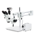 AmScope SM-4NTP-30WS-18M3 SM-4 Series Simul-Focal Lockable Zoom Trinocular Stereo Microscope 7X-45X w/ 30W LED FO Single Gooseneck Light and 18MP USB 3.0 C-mount Camera on Double Arm Boom Stand (3)