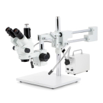 AmScope SM-4NTP-30WY-18M3 SM-4 Series Simul-Focal Lockable Zoom Trinocular Stereo Microscope 7X-45X w/ 30W LED Double Gooseneck FO Lights and 18MP USB 3.0 C-mount Camera on Double Arm Boom Stand (0)