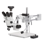 AmScope SM-4NTP-8W-3M3 7X-45X Trinocular Simul-Focal Lockable Stereo Zoom Microscope w/8W LED Dual Gooseneck Illuminator and 3MP USB 3.0 C-mount Camera on Double Arm Boom Stand (7)